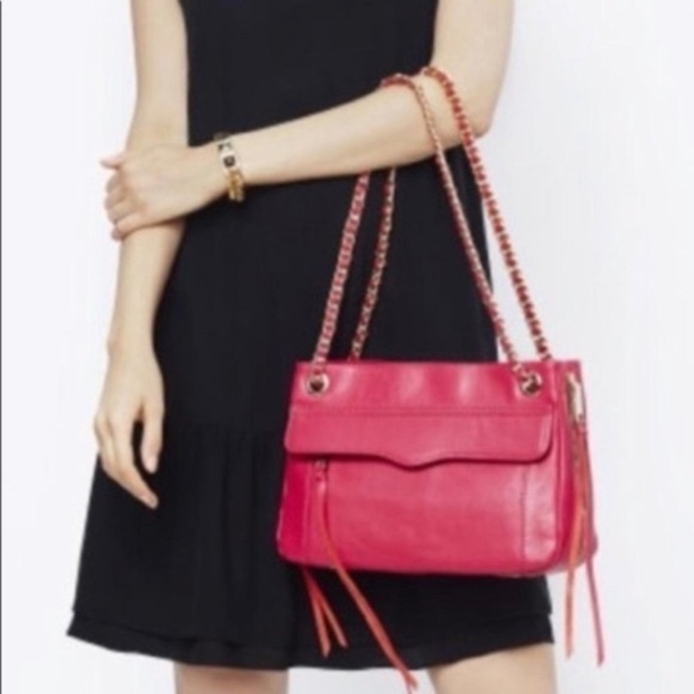 REBECCA MINKOFF Swing Double Chain Leather Bag